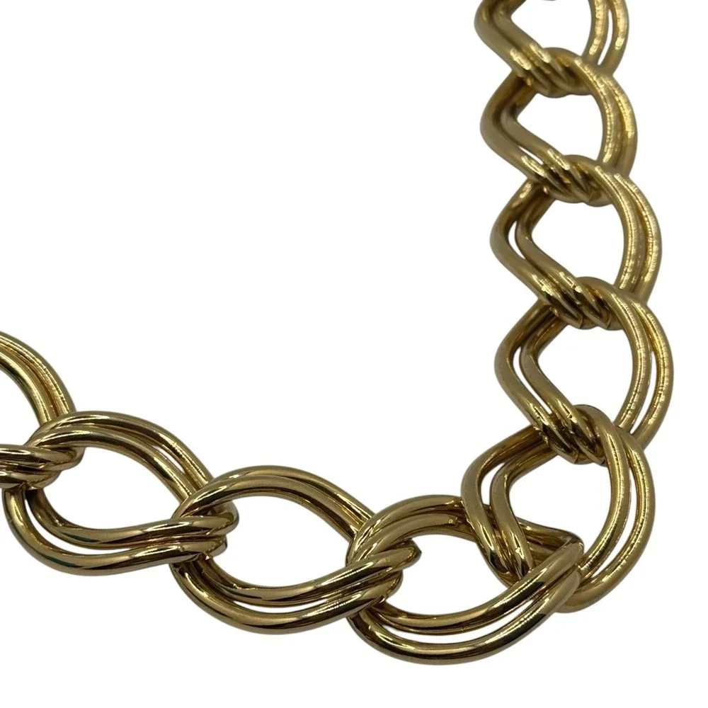 Unbranded Chunky Double Link Collar Necklace‎ Toggle Clasp Maximalist Mob Wife